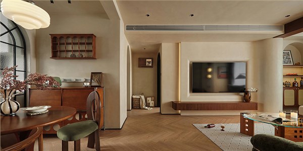 中海·镜映南开125㎡中古风格三居室装修案例