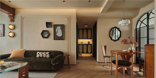 中海·镜映南开125㎡中古风格三居室装修案例