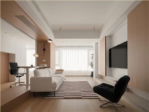 绿城·晓月晴川132㎡原木风格三居室装修案例