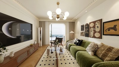 凯立天香家园102㎡中古风VR全景案例