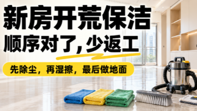 新房装修开荒保洁怎么做？记住这6点！