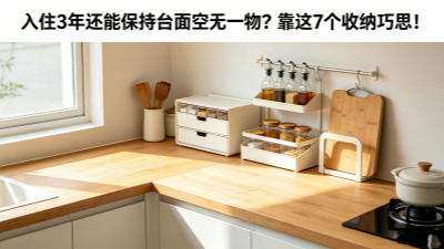 入住三年还能保持台面空无一物？靠的是这7个收纳巧思!