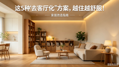 客厅别再只放沙发了！这5种“去客厅化”方案，越住越舒服！