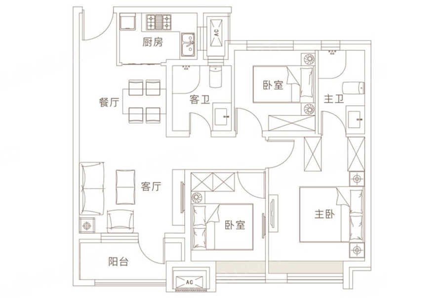 创之鸿现代简约风格户型图