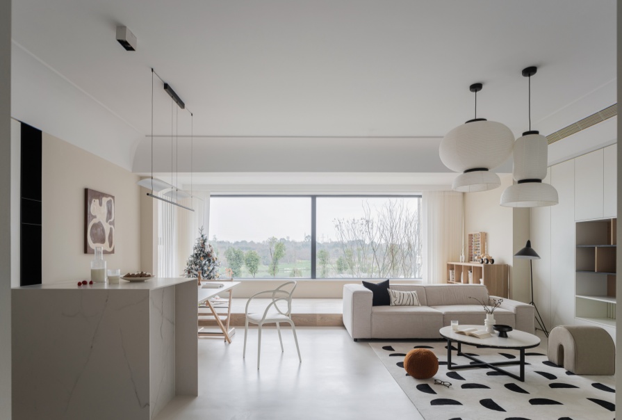 花语尚东125㎡奶油风格三居室装修案例 花语尚东125㎡奶油风格三居室装修案例