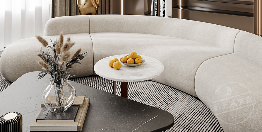 听湖小镇110㎡意式轻奢风格别墅装修案例