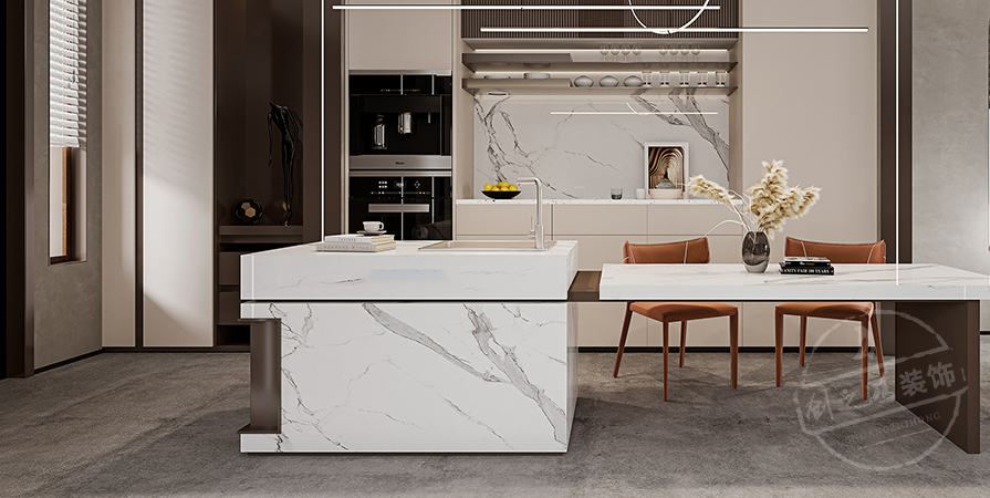 听湖小镇110㎡意式轻奢风格别墅装修案例