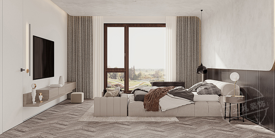 听湖小镇110㎡意式轻奢风格别墅装修案例