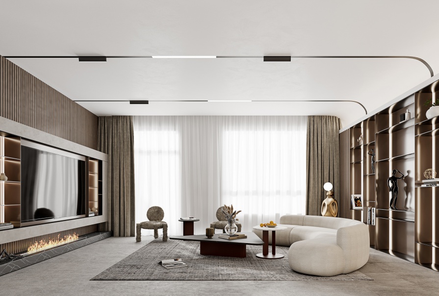 听湖小镇110㎡意式轻奢风格别墅装修案例 听湖小镇110㎡意式轻奢风格别墅装修案例