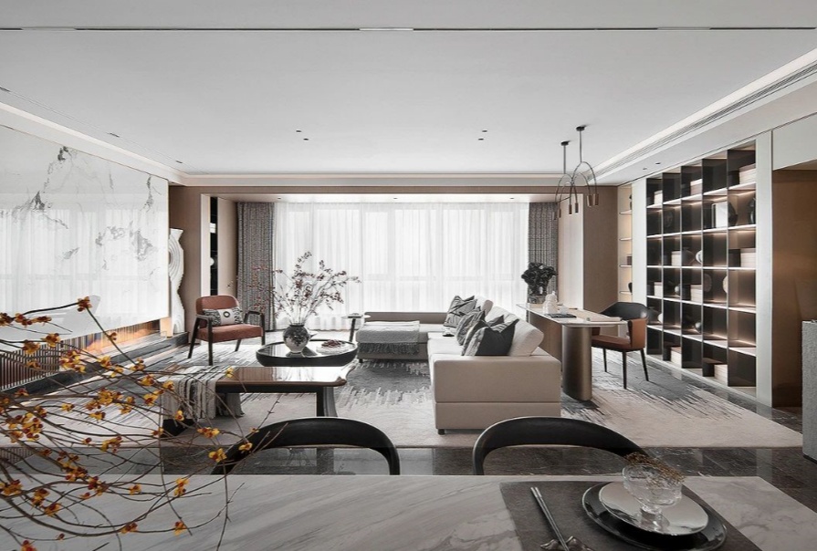 中建理想城143㎡新中式风格三居室装修案例