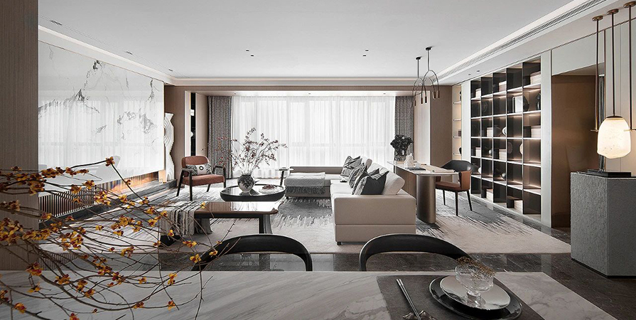 中建理想城143㎡新中式风格三居室装修案例