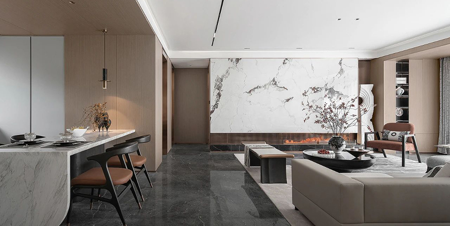 中建理想城143㎡新中式风格三居室装修案例