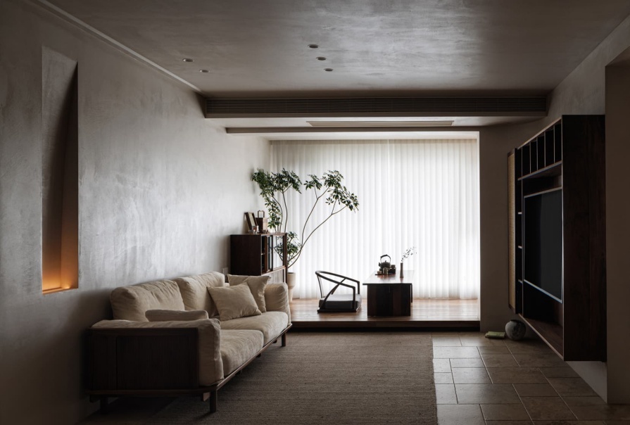 桂语映月130㎡中古风格三居室装修案例