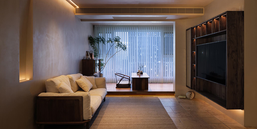 桂语映月130㎡中古风格三居室装修案例