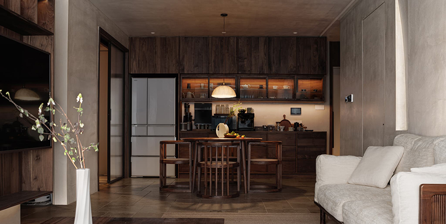 桂语映月130㎡中古风格三居室装修案例