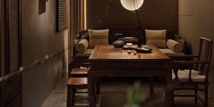 桂语映月130㎡中古风格三居室装修案例