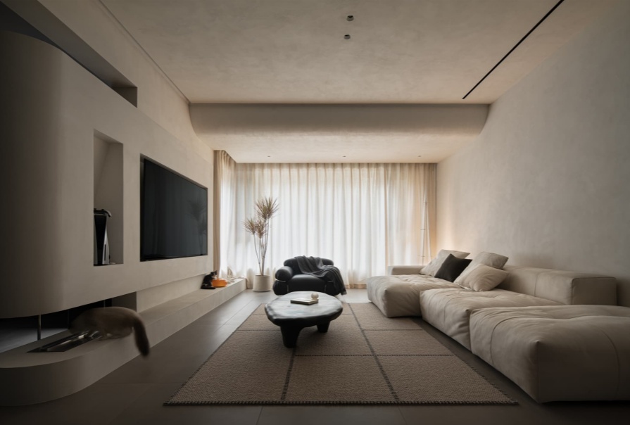 桂语映月126㎡侘寂风格三居室装修案例