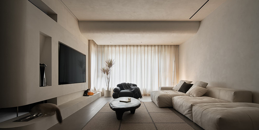 桂语映月126㎡侘寂风格三居室装修案例
