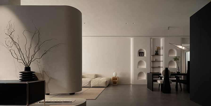 桂语映月126㎡侘寂风格三居室装修案例