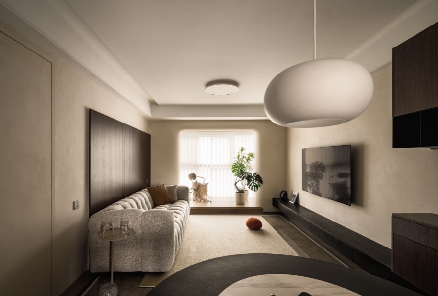 绿城·桂月雲翠89㎡侘寂风格三居室装修案例