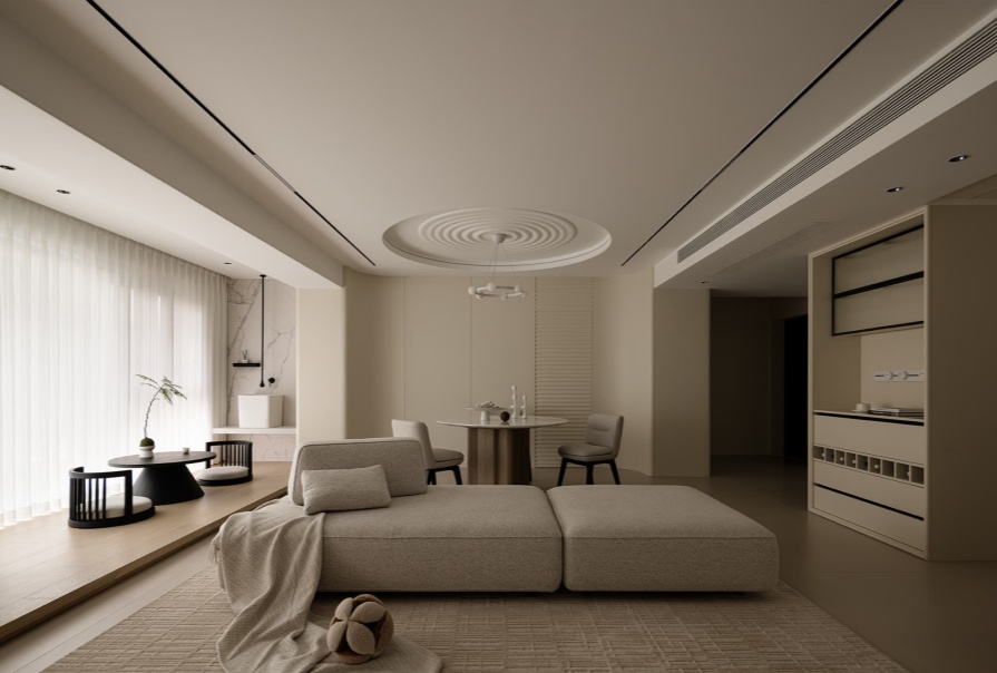 城东春晓126㎡奶油风格三居室装修案例