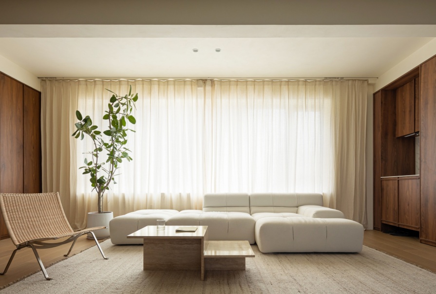 中车·中环学府122㎡中古风格三居室装修案例