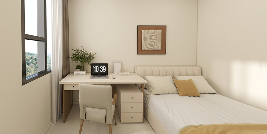 同方花园107㎡奶油风格三居室原创案例