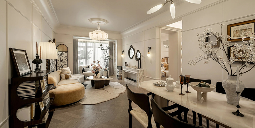 中交春风景里97㎡法式风格三居室装修案例