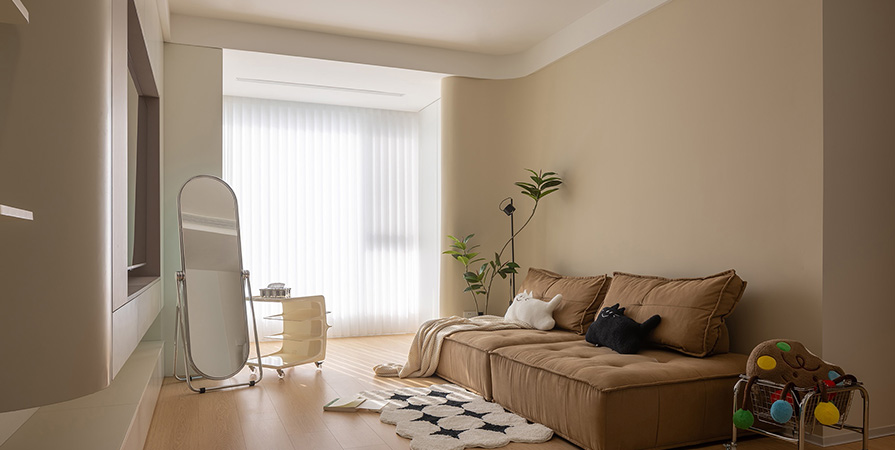 中海·镜映南开103㎡奶油风格三居室装修案例