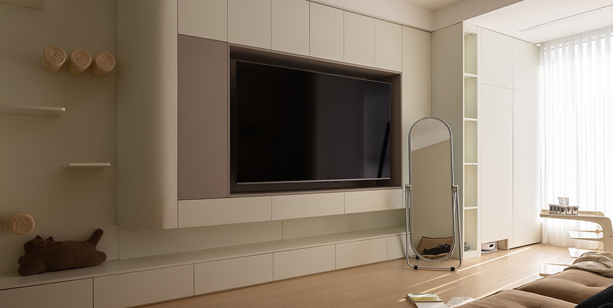 中海·镜映南开103㎡奶油风格三居室装修案例