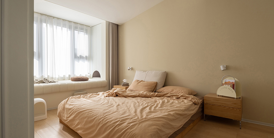 中海·镜映南开103㎡奶油风格三居室装修案例