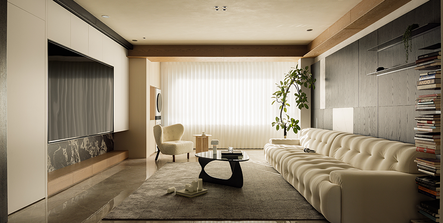 城东春晓118㎡奶油风格三居室装修案例